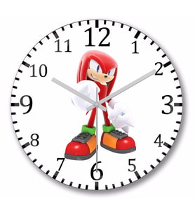 Knuckles the Echidna Sonic Duvar Saati Bombeli Gercek Cam