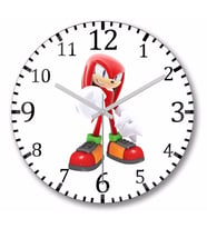 Knuckles the Echidna Sonic Duvar Saati Bombeli Gercek Cam