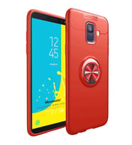 Microsonic Samsung Galaxy J6 Kılıf Kickstand Ring Holder Kırmızı