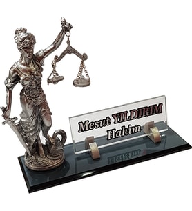 Masalık - İsimlik Büro Ofis Hediyesi M541 ADALET SILVER Masa İsimliği
