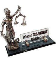Masalık - İsimlik Büro Ofis Hediyesi M541 ADALET SILVER Masa İsimliği