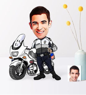BK Gift Kişiye Özel Bay Yunus Polis Karikatür Ahşap Biblo  1