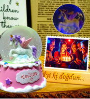 İyi Ki Doğdun Doğum Günü Hediyesi Sihirli Unicorn Işıklı Kar Küresi