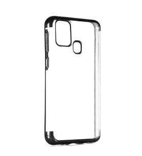 Galaxy M31 Kılıf Zore Dört Köşeli Lazer Silikon Kılıf (Siyah)
