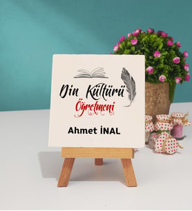 Din Kültürü Öğretmeni Dekoratif Taş Baskı