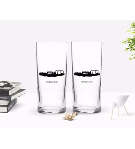 BK Gift Kişiye Özel Renkli Baskılı Manisa Tasarımlı Turistik İkili Rakı Bardağı Seti-2 (Beyaz)
