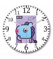 Bts Bt21 Mang Duvar Saati Bombeli Gercek Cam
