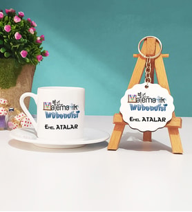 Matematik Mühendisi Türk Kahvesi Fincanı ve Anahtarlık Seti
