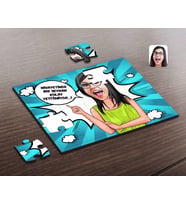 BK Gift Kişiye Özel Kadın Kolay Yetişmiyor Karikatürlü Ahşap Puzzle-5