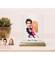 BK Gift Kişiye Özel Sevgililer Karikatürlü Çerçeve-13 (Beyaz)
