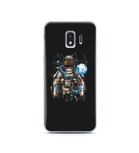 Uzay Astronot Tasarım Süper Şeffaf Silikon Telefon Kılıfı Samsung J2 Pro (2018)