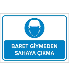 MIGNATIS - Baret Giymeden Sahaya Çıkma Levhası - Sac Malzeme 35x50cm