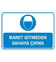 MIGNATIS - Baret Giymeden Sahaya Çıkma Levhası - Sac Malzeme 35x50cm