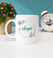 Çiçek Tasarımlı İsme Özel Kupa Bardak