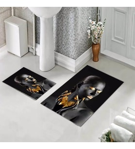 Banyo Halısı Ikili Klozet Takımı Kaymaz Tabanlı (60 xm x 100 cm + 40 cm x 60 cm) 