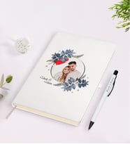 BK Gift Kişiye Özel İsimli Fotoğraflı Beyaz Defter Kalem Seti-34