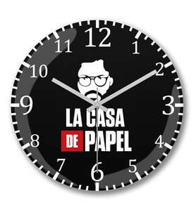 La Casa de Papel2 Duvar Saati Bombeli Gercek Cam