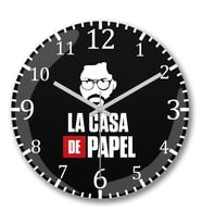 La Casa de Papel2 Duvar Saati Bombeli Gercek Cam
