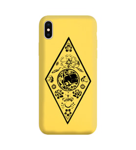 Iphone Xs Çizgi Tasarımlı Sarı Lansman Telefon Kılıfı