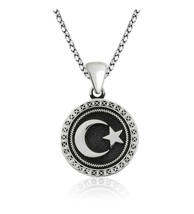 Gümüş Ay Yıldız Kolye