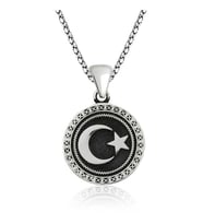Gümüş Ay Yıldız Kolye