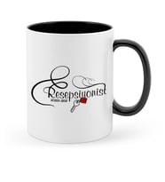BK Gift Kişiye Özel Mesleki Resepsiyonist Siyah Kupa Bardak  1