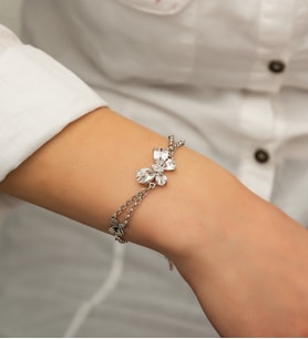 Papatya Silver 925 Ayar Taşlı Gümüş Kelebek Bileklik