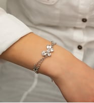 Papatya Silver 925 Ayar Taşlı Gümüş Kelebek Bileklik