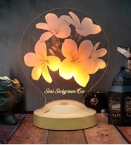 Plumeria Çiçekli Led Lamba, Sevgiliye Eşe Hediye, Plumeria Çiçeği Sevgiliye Doğum Günü Hediyesi İsimli Led Lamba