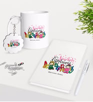BK Gift Kişiye Özel Anaokulu Öğretmeni Kupa Anahtarlık Beyaz Defter Kalem Hediye Seti-4 (Model 1)
