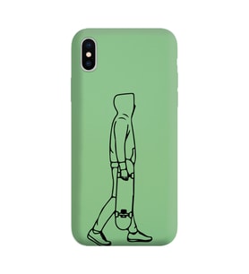 Iphone Xs Max Çizgi Tasarımlı Yeşil Lansman Telefon Kılıfı