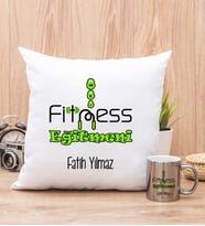 Fitness Eğitmeni Yastık ve Silver Kupa Bardak