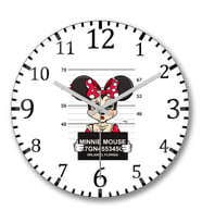 Minnie Mouse Duvar Saati Bombeli Gercek Cam