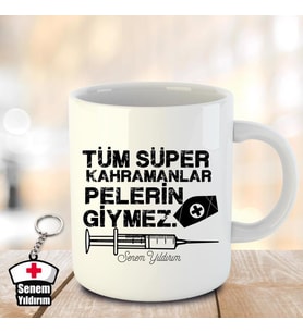İsme ve Hemşireler Gününe Özel Kupa Bardak ve Anahtarlık - 1