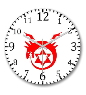 Full Metal Alchemist1 Duvar Saati Bombeli Gercek Cam