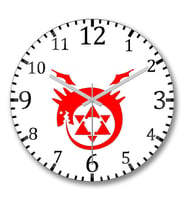 Full Metal Alchemist1 Duvar Saati Bombeli Gercek Cam