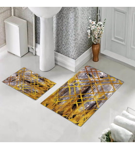 Banyo Halısı Ikili Klozet Takımı Kaymaz Tabanlı (60 xm x 100 cm + 40 cm x 60 cm) 