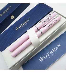 Waterman Allure Pastel Pembe Dolma Kalem + Roller Kalem Set  İsme Özel Kalem  Hediye Kalem