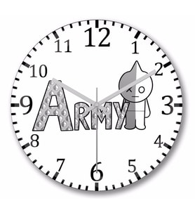 Bts Meets Bt21 Army Duvar Saati Bombeli Gercek Cam