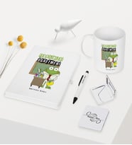 BK Gift Kişiye Özel Fen Bilimleri Öğretmeni Temalı Beyaz Defter Kalem Kupa Ayna Seti - 2
