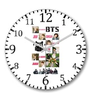 Bts Tişört Bangtan Boys Kpop Duvar Saati Bombeli Gercek Cam