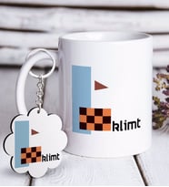 BK Gift Klimt Tasarımlı Beyaz Kupa ve Anahtarlık Hediye Seti (Model 1)