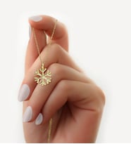 BK Gift Kar tanesi Kolye, Sevgiliye Hediye, Sevgililer Günü (Gold)