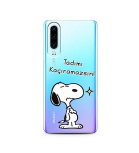 Snoopy Tasarımlı Süper Şeffaf Silikon Telefon Kılıfı Huawei P30 