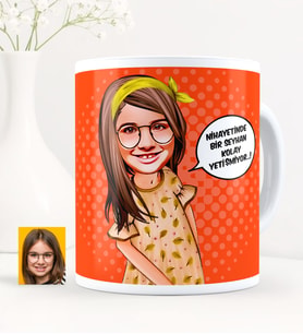 BK Gift Kişiye Özel Kolay Yetişmiyor Kız Çocuk Karikatürlü Beyaz Kupa Bardak - 2
