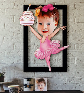 BK Gift Kişiye Özel Bebek Doğum Günü Karikatürlü 3D Ahşap Tablo-3
