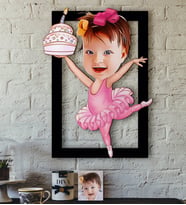 BK Gift Kişiye Özel Bebek Doğum Günü Karikatürlü 3D Ahşap Tablo-3