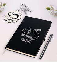 BK Gift Kişiye Özel Atatürk Temalı Siyah Defter Kalem Ve Anahtarlık Hediye Seti-5 (Model 1)