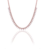 Söğütlü Silver Gümüş rose zirkon taşlı gurmet zincirli kare kolye