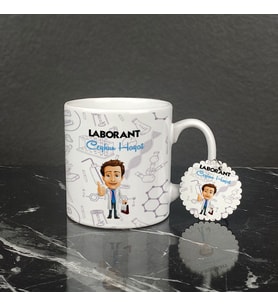 Laborant Kupa Bardak ve Anahtarlık Set 001